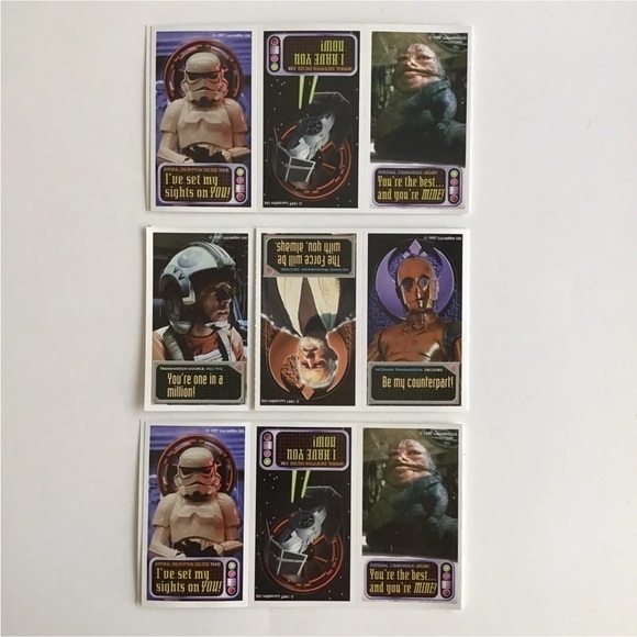 Vintage Star Wars 1997 Valentines 30 Stand-Up Boxed Non Mail Envelopes Party - Picture 9 of 12